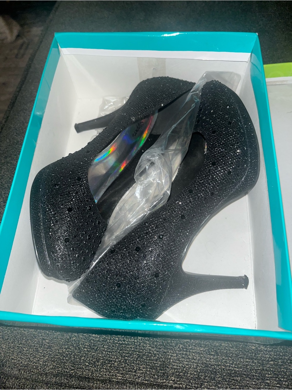 Black Sparkle High Heel Pumps - Women's Dress Shoes